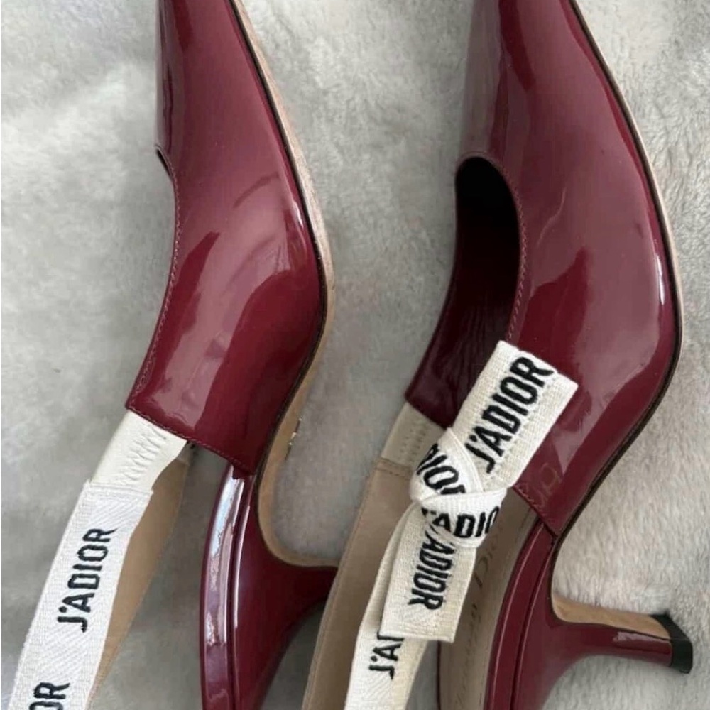 Dior Burgundy Heels with J'Adior Strap